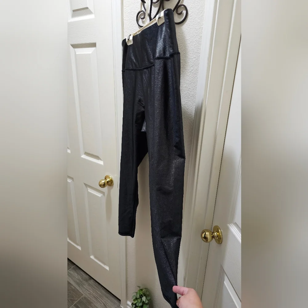 Calia Womens Metallic Gray Dark Pewter 7/8 Leggings Size Large NWOT - Picture 4 of 9